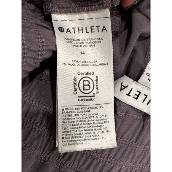 Athleta Savannah Featherweight Jogger Purple Dusk Violet Comfort Women's Size 14 - Picture 8 of 8